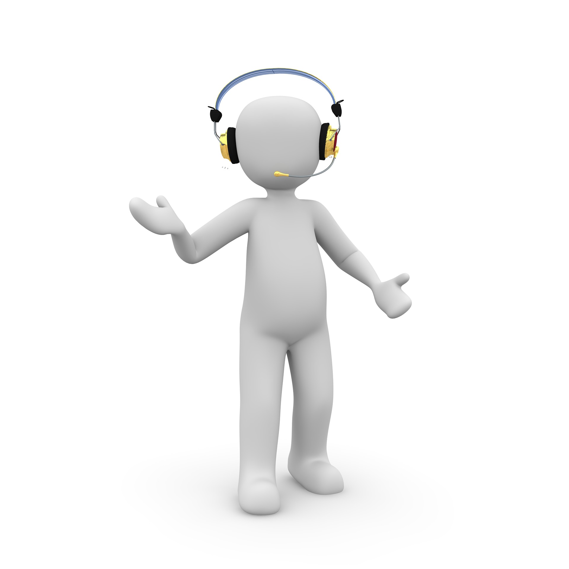 Animowany Ludzik z słuchawkami, awatar do wiadomosci